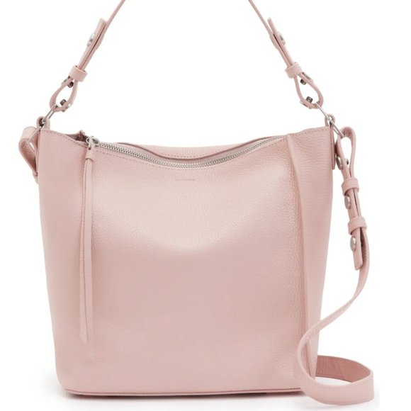 ALL SAINTS KITA SHOULDER/CROSSBODY BAG PEBBLED PINK - Picture 1 of 5